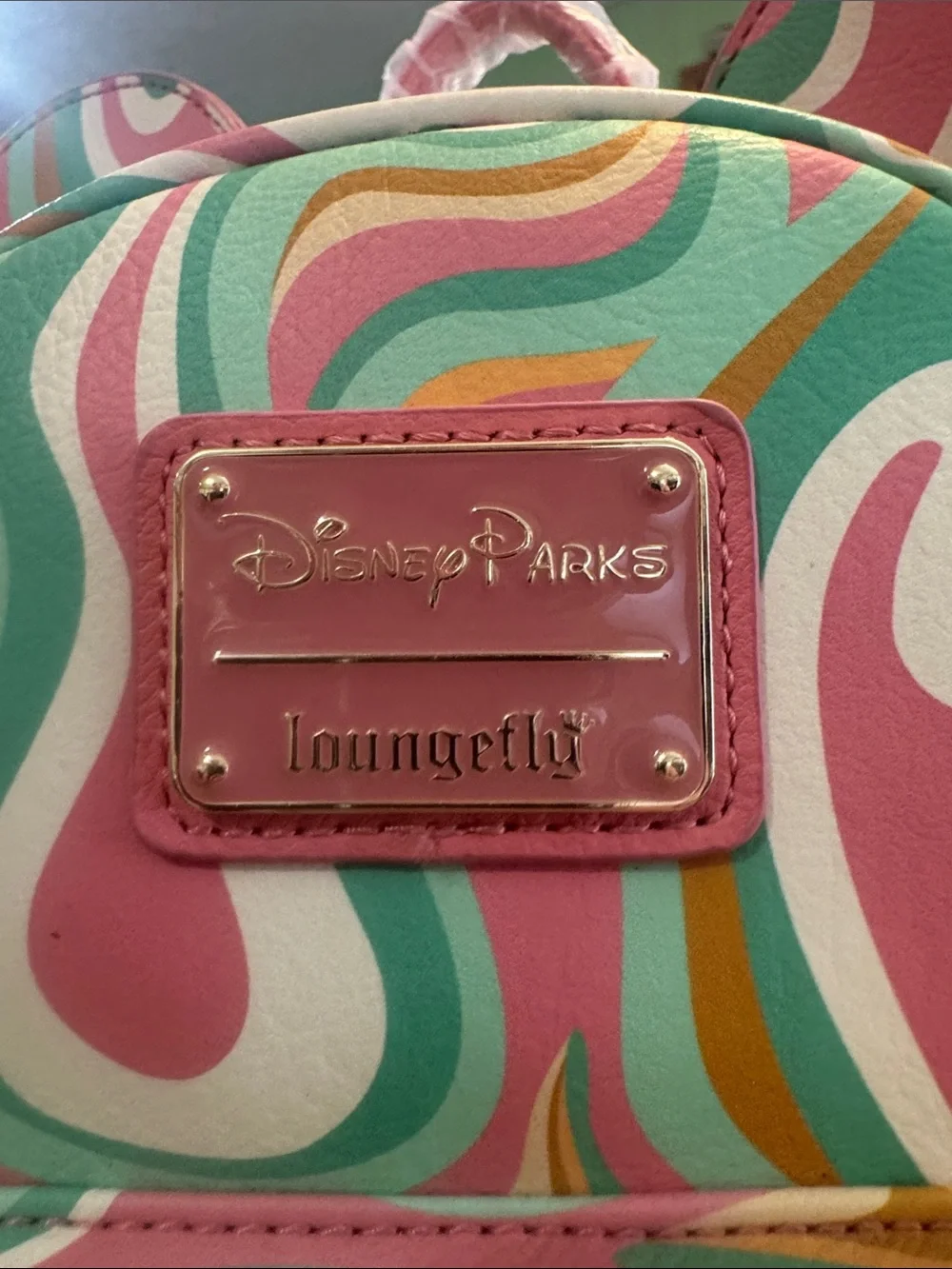 Disney Parks Mint, Pink & White Swirl  Loungefly Backpack